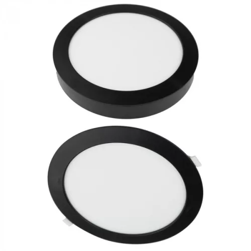 Ecolight 24W-os, kerek alakú, CCT, fekete, süllyesztett és felületre szerelhető lámpa