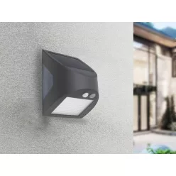 LED szürke fali napelemes lámpa 3W / 3000K / 4000K - LS225
