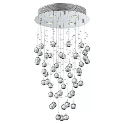 függesztett lámpa króm színű vázzal és fém testtel beltéri használatra luxera-62411 - moretti.hu