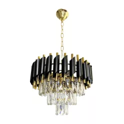   MILAGRO ML1634 CRISTAL Kristály Függesztett Lámpa Fekete, Arany E14 IP20