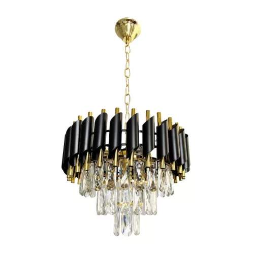MILAGRO ML1634 CRISTAL Kristály Függesztett Lámpa Fekete, Arany E14 IP20