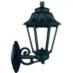   NOVOLUX 150B-G05X1A-02 INDURA MINI Klasszikus Kültéri Fali Lámpa Fekete, Átlátszó E27 IP55
