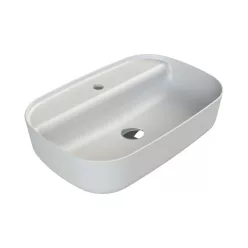   CeraStyle AQUA - PULTRA ültethető - Top Counter - porcelán mosdó - MATT FEHÉR - 60 x 40 cm