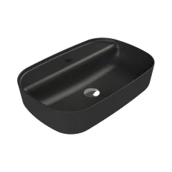   CeraStyle AQUA - PULTRA ültethető - Top Counter - porcelán mosdó - MATT FEKETE - 60 x 40 cm