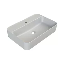   CeraStyle HERA - PULTRA ültethető - Top Counter - porcelán mosdó - MATT FEHÉR - 60 x 42 cm