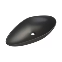   CeraStyle OLIVE - PULTRA ültethető - Top Counter - porcelán mosdó - MATT FEKETE - 60 x 35 cm