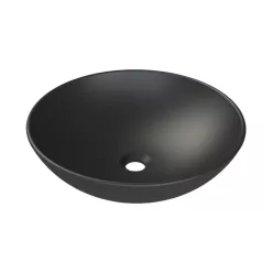   CeraStyle ZERO - PULTRA ültethető - Top Counter - porcelán mosdó - O - MATT FEKETE - Ø 46 cm