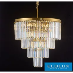   ELDLUX ELDICICLE kristály üveg csillár E14×14 D600x554mm arany
