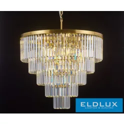   ELDLUX ELDICICLE kristály üveg csillár E14×18 D800x660mm arany