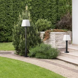   POLUX 312273 GIZA Modern Kültéri Állólámpa Fehér, Matt Fekete E27 IP44