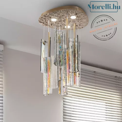 függesztett lámpa pezsgő színű vázzal és üveg testtel beltéri használatra patrizia_volpato-7700-s80-clear - moretti.hu