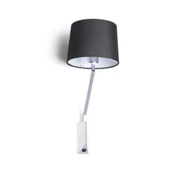 RENDL SHARP fali lámpa fekete króm 230V LED E27 15W
