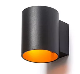RENDL TUBA W fali lámpa matt fekete/aranysárga 230V LED G9 5W