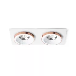   RENDL SHARM SQ II süllyesztett lámpa fehér réz 230V LED 2x10W 24° 3000K