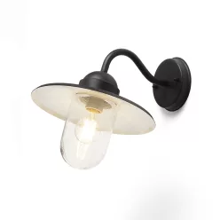   RENDL BEACON fali lámpa fekete strukturált üveg 230V LED E27 15W IP44