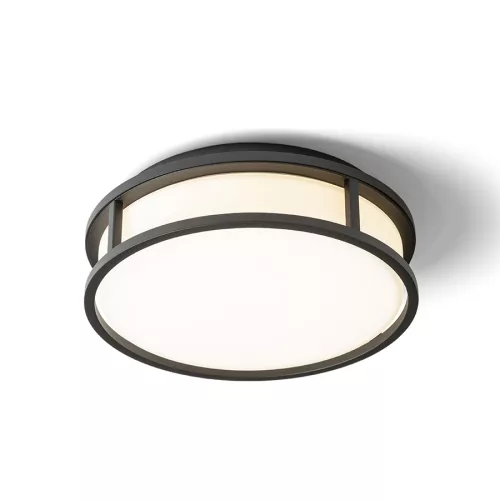 RENDL GRANDE LED 25 mennyezeti lámpa opálüveg/fekete 230V LED 12W IP44 3000K