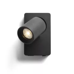 RENDL VOLTERA USB fali lámpa fekete 230V LED GU10 9W