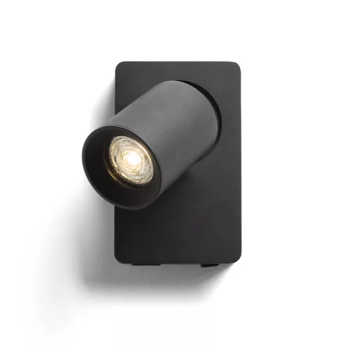 RENDL VOLTERA USB fali lámpa fekete 230V LED GU10 9W