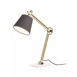   RENDL NIZZA asztali lámpa Polycotton fekete/fa 230V LED E14 7W