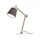 RENDL NIZZA asztali lámpa Polycotton fekete/fa 230V LED E14 7W