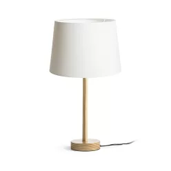   RENDL MAUI/AMBITUS 30 asztali lámpa Polycotton fehér/fa 230V LED E27 15W
