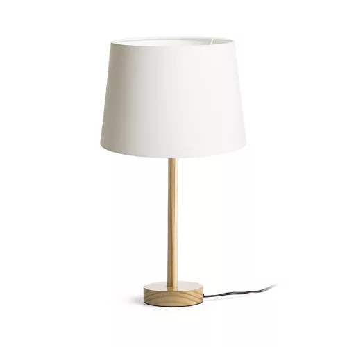 RENDL MAUI/AMBITUS 30 asztali lámpa Polycotton fehér/fa 230V LED E27 15W