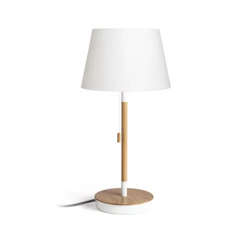 RENDL KEITH/ALVIS 24 asztali lámpa USB-vel fehér bükk 230V LED E27 11W