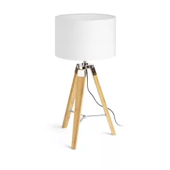   RENDL ALVIS/RON 40 asztali lámpa Polycotton fehér/bambusz 230V LED E27 15W