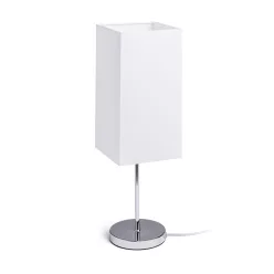   RENDL NYC/TEMPO 15/30 asztali lámpa Polycotton fehér/króm 230V LED E27 15W