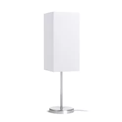   RENDL NYC/TEMPO 15/30 asztali lámpa Polycotton fehér/nikkel 230V LED E27 15W