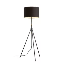   RENDL LUTON/RON 55 állólámpa Polycotton fekete/fekete/fém 230V LED E27 15W