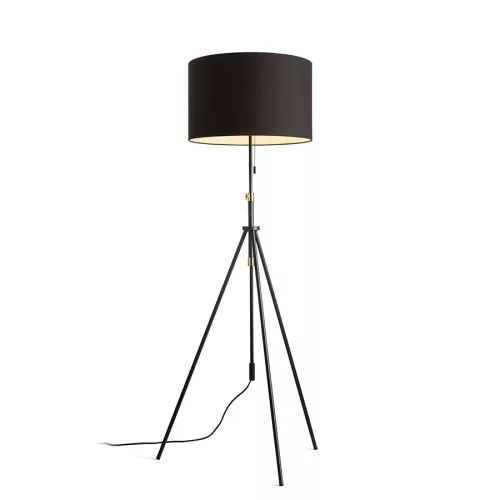 RENDL LUTON/RON 55 állólámpa Polycotton fekete/fekete/fém 230V LED E27 15W