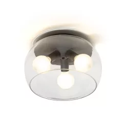   RENDL AMANDA mennyezeti lámpa matt fekete átlátszó üveg 230V LED E27 3x15W