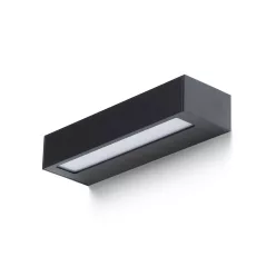   RENDL ASTER 25 fali lámpa fekete opálakril 230V LED 2x6W IP65 3000K