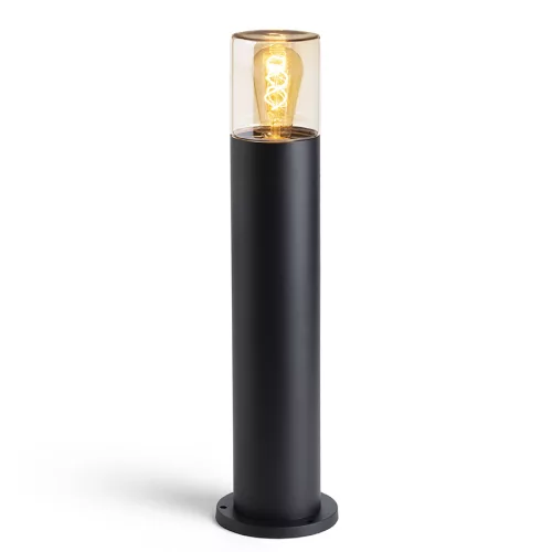 RENDL QUINN 60 állólámpa fekete borostyánsárga üveg 230V LED E27 11W IP54