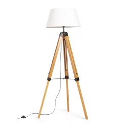   RENDL ALVIS/AMBITUS 46 állólámpa fehér bambusz/fekete 230V LED E27 15W