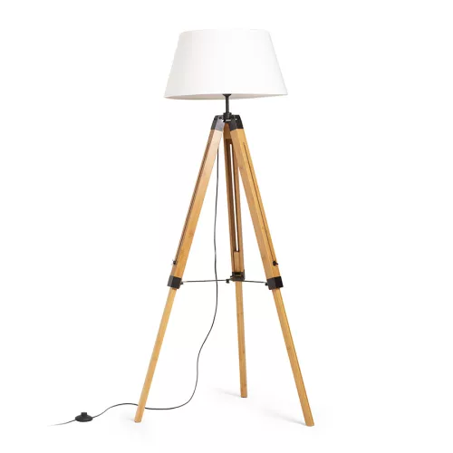 RENDL ALVIS/AMBITUS 46 állólámpa fehér bambusz/fekete 230V LED E27 15W