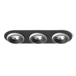   RENDL SHARM R III süllyesztett lámpa fekete/fehér 230V LED 3x10W 24° 3000K