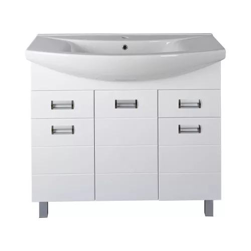 Viva SZQUARE 100 lábon álló fürdőszobabútor Sanovit ZENON 6095 porcelán mosdóval 97 x 51 cm