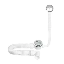   TEXO kádszifon - KRÓM - Klikk - klakk leeresztővel - flexibilis csővel - Ø 5/4" x 0,5 m x Ø 40 mm
