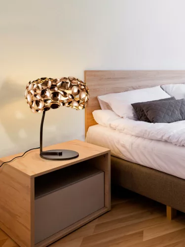 éjjeli lámpa rose gold színű vázzal és fém testtel beltéri használatra schuller-266544n - moretti.hu