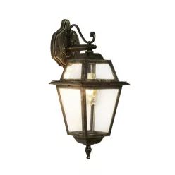 kültéri fali lámpa fekete színű vázzal és fém testtel kerti használatra searchlight-1522 - moretti.hu
