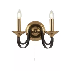 fali lámpa bronz színű vázzal és fém testtel beltéri használatra searchlight-1842-2bz - moretti.hu