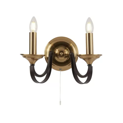 fali lámpa bronz színű vázzal és fém testtel beltéri használatra searchlight-1842-2bz - moretti.hu