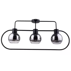   SIGMA LIGHTING 31887 LINDA Loft Mennyezeti Lámpa Fekete, Átlátszó, Ezüst E27 IP20