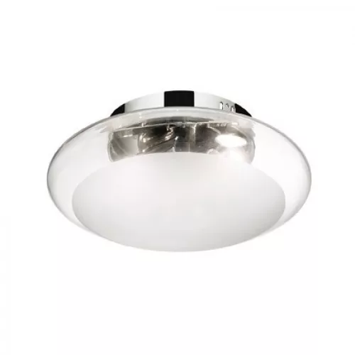 fali lámpa ezüst színű vázzal és üveg testtel beltéri használatra ideal-lux-14814 - moretti.hu