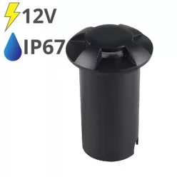 Fekete talajba süllyszthető lámpa 1X4W 50lm 6500 K