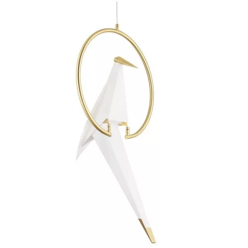 függesztett lámpa fehér színű vázzal és fém testtel beltéri használatra stepintodesign-p9501-gold - moretti.hu