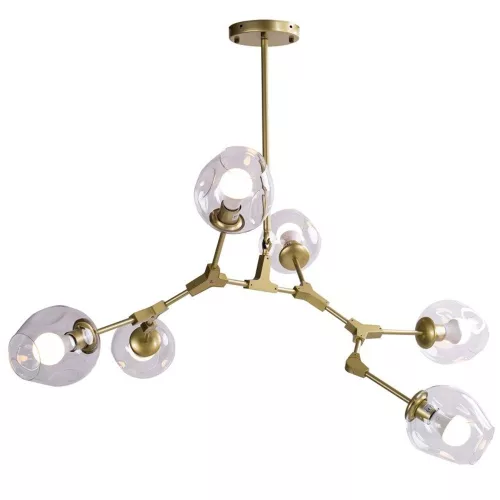 függesztett lámpa arany színű vázzal és fém testtel beltéri használatra stepintodesign-st-1232-6-gold-transparent - moretti.hu
