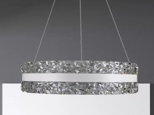 LED luxusos függesztett kristálycsillár + távvezérlő 80W - TA2303/W